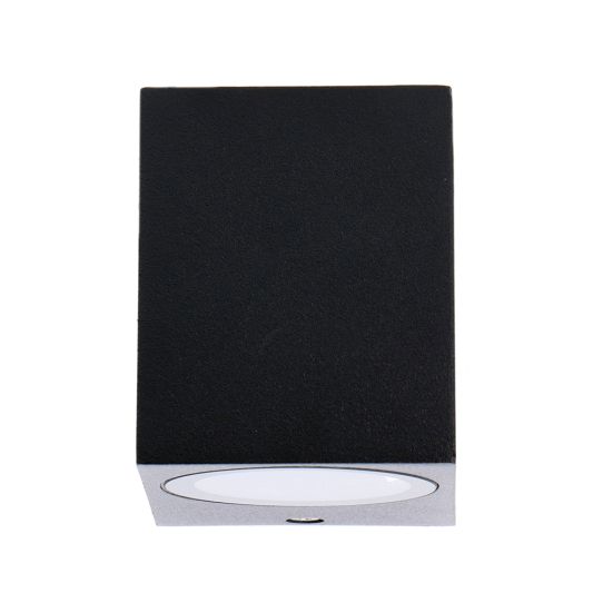 Schwarze Wandleuchte für draußen mit Zigbee GU10 Strahler- Gerade