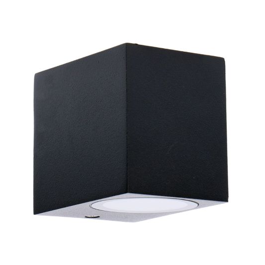 Schwarze Wandleuchte für draußen mit Zigbee GU10 Strahler- Gerade