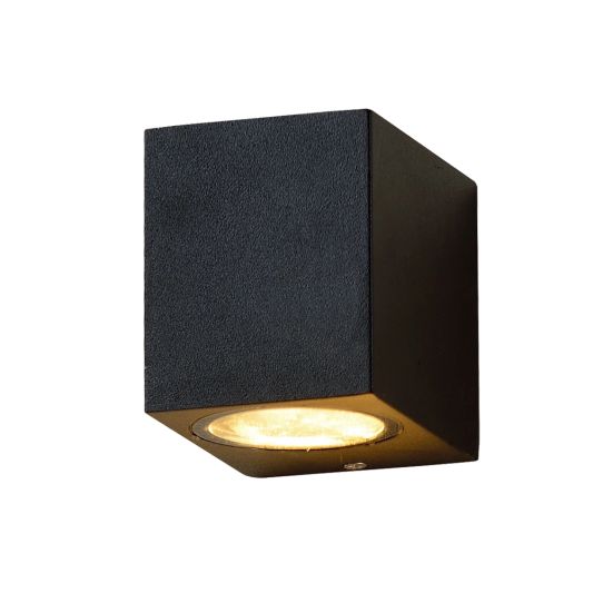 Schwarze Wandleuchte für draußen mit Zigbee GU10 Strahler- Gerade