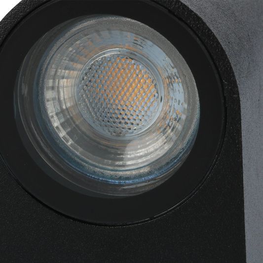 Schwarze Wandleuchte für draußen mit Zigbee GU10 Strahler- Rund