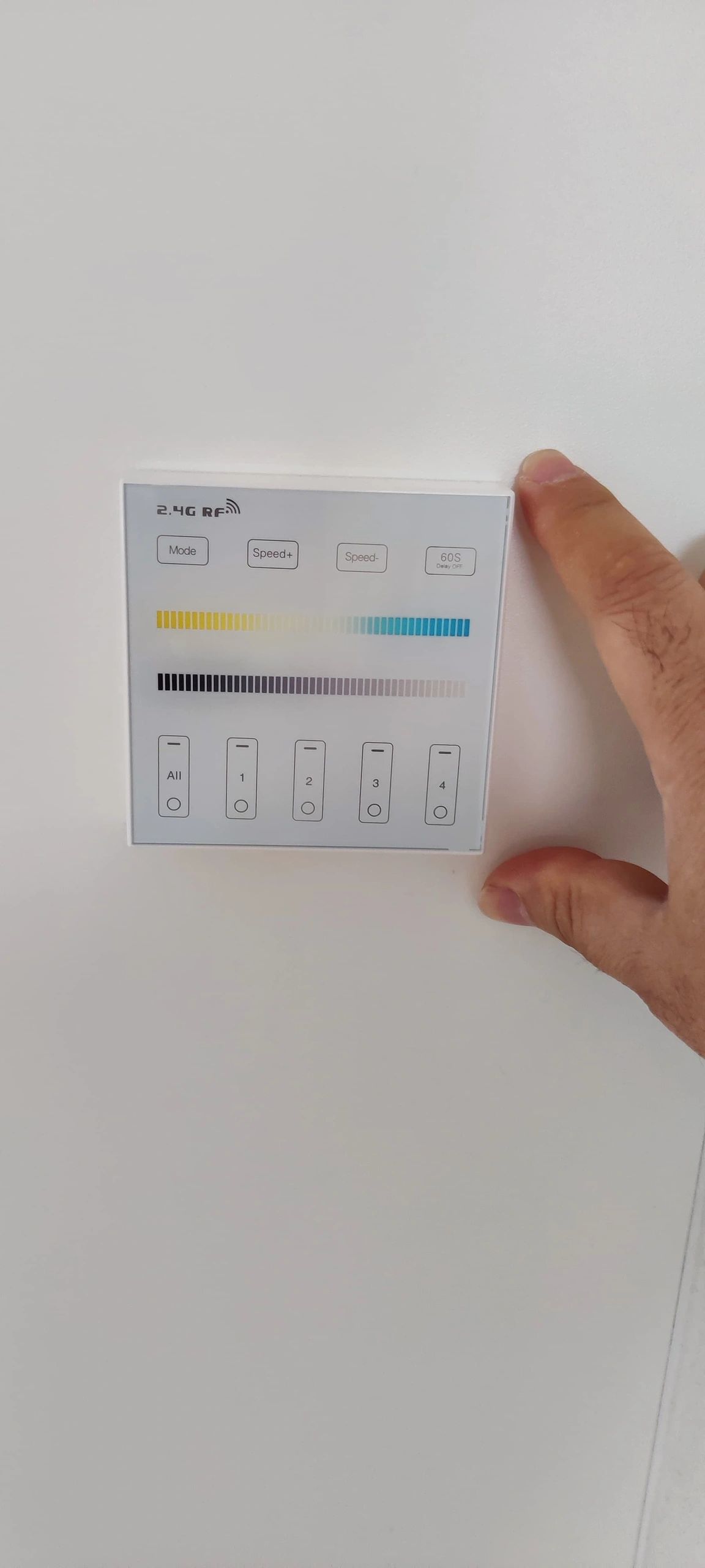 Touch Modul Wandbedienung kabellos weiß auf Batterie Milight lose