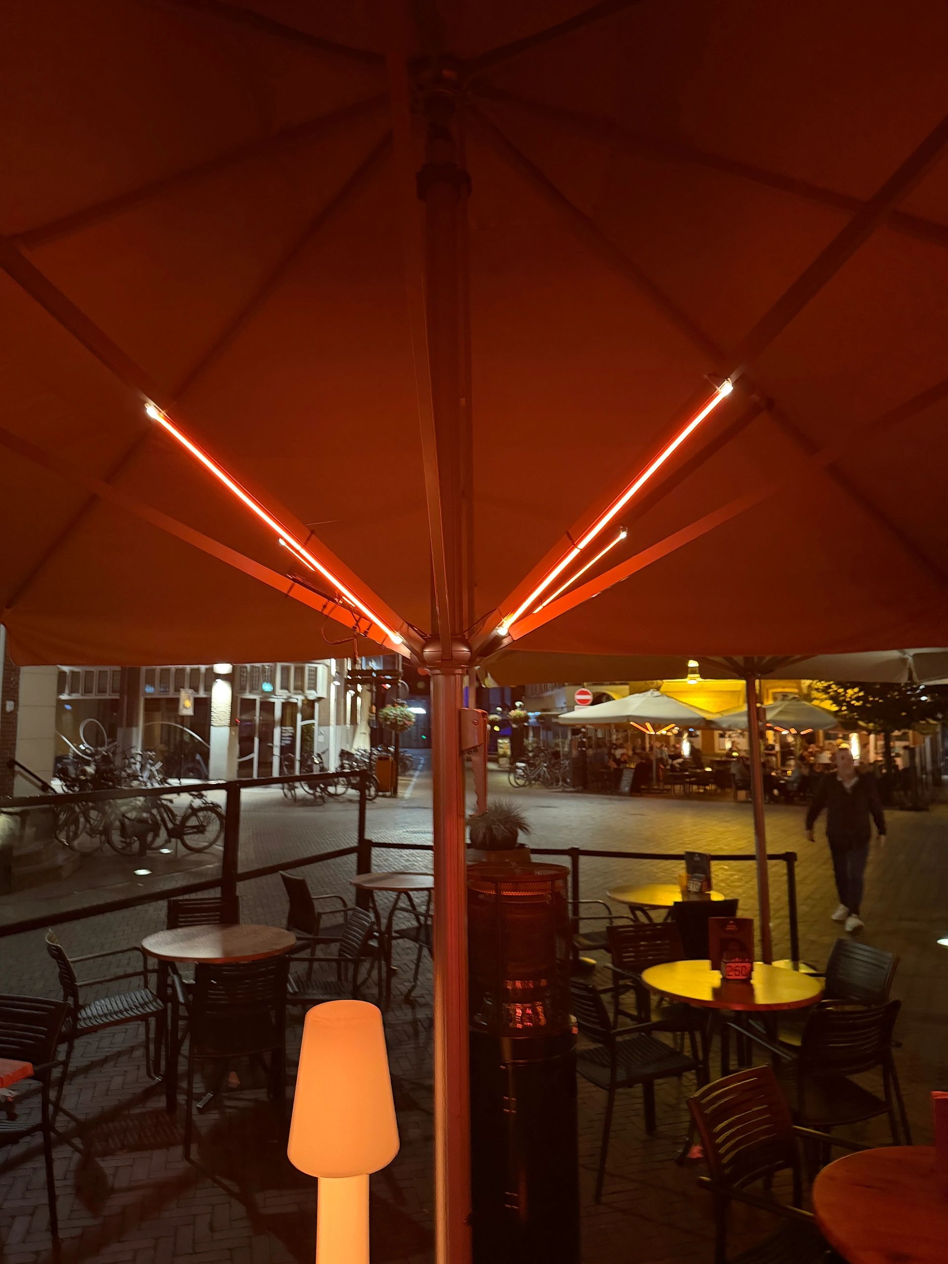 Sonnenschirmbeleuchtung LED Streifen Set Warmweiß - 4 LED Streifen mit Batterie