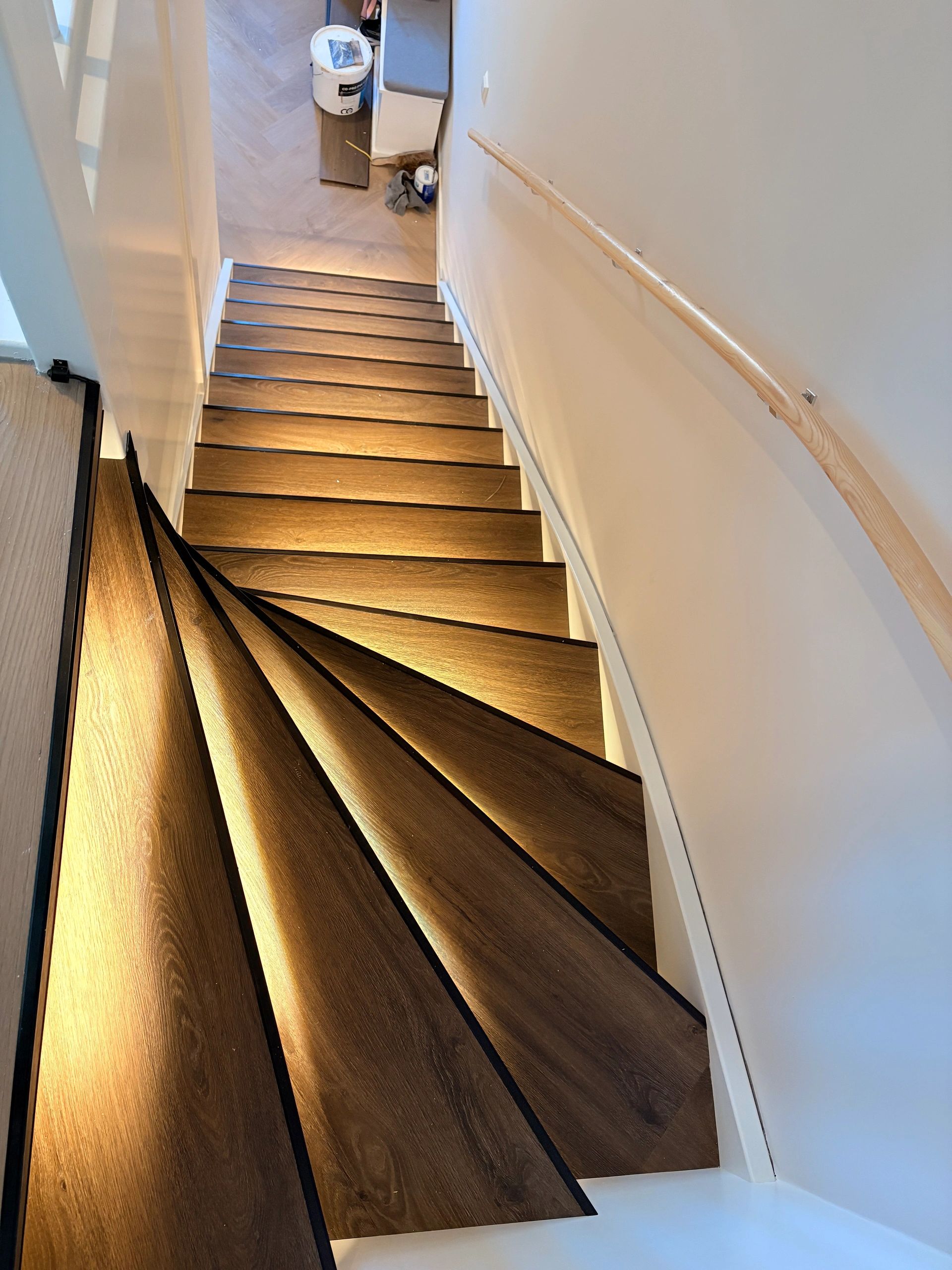 Treppenbeleuchtung COB LED Streifen warmweiß komplettes Set 130 cm