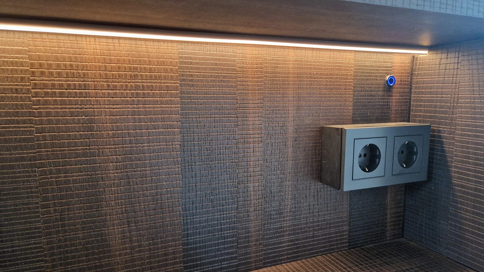 Aluminium LED Streifen Profil schwarz Aufbau 4M - 7 mm hoch - komplett mit AbschlusskAppe